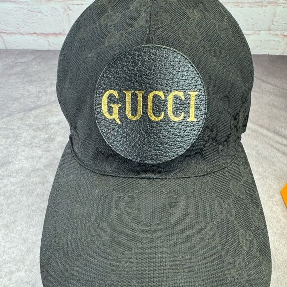 Gucci Off the Grid Black Patch Logo Black Baseball Cap Hat Medium - Picture 3 of 11